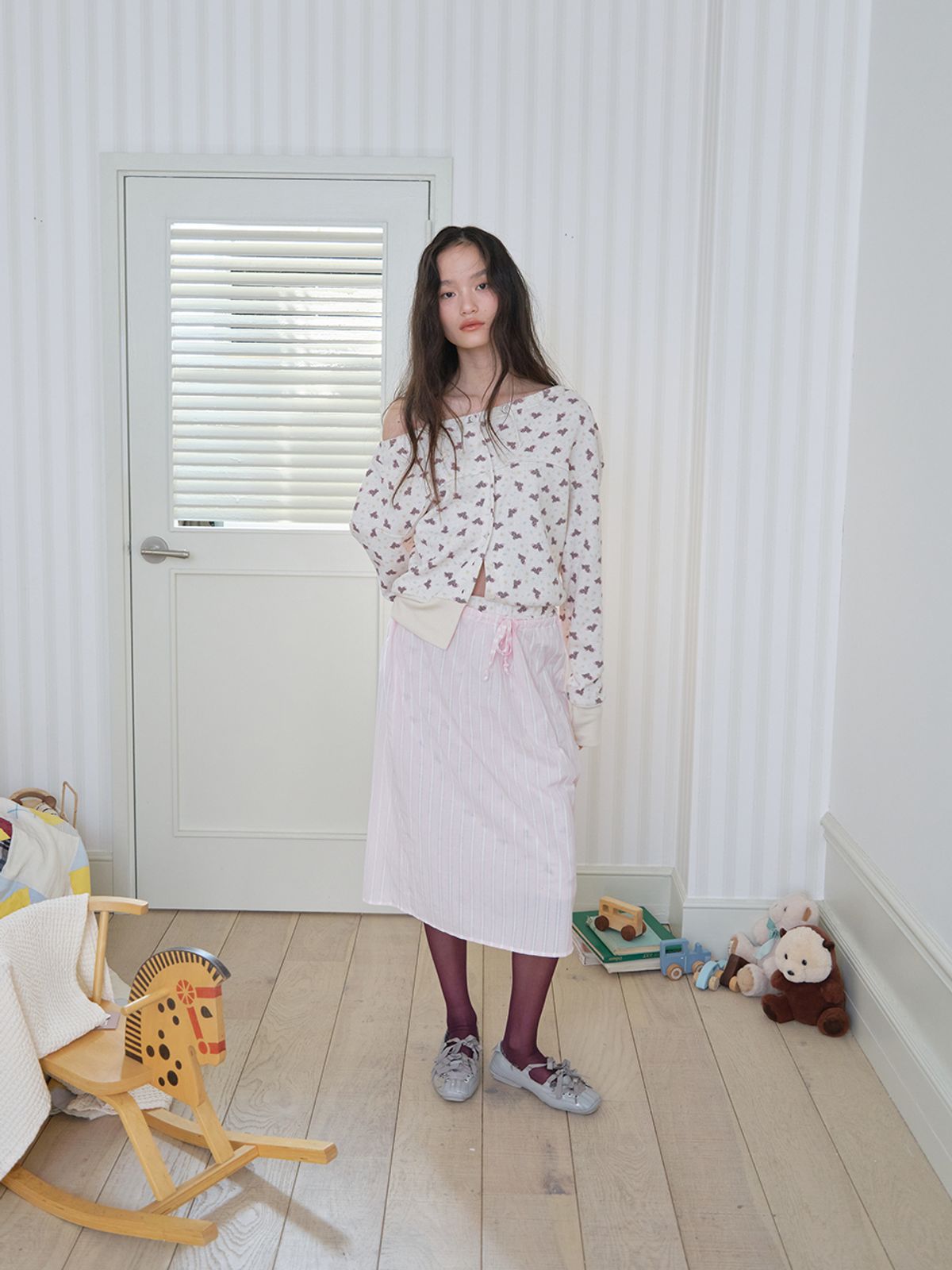 무음(MUWM) 더블 레이어 스커트 Double Layer Skirts (Cream)
