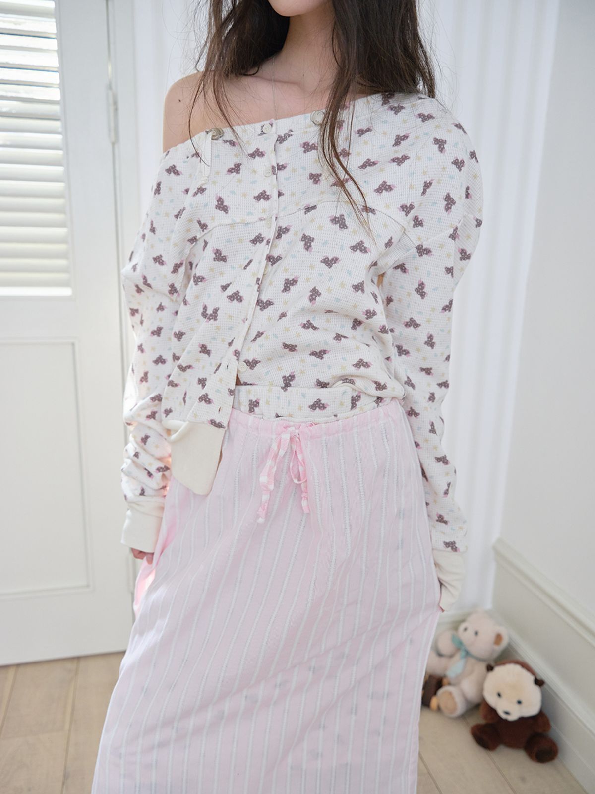 무음(MUWM) 더블 레이어 스커트 Double Layer Skirts (Cream)