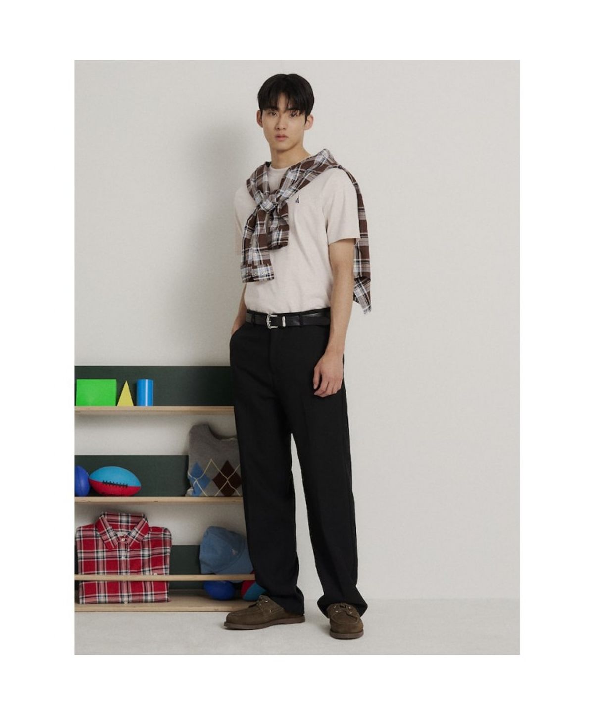 빈폴 멘(BEANPOLE MEN) [Essential] 라운드 반소매 티셔츠  베이지