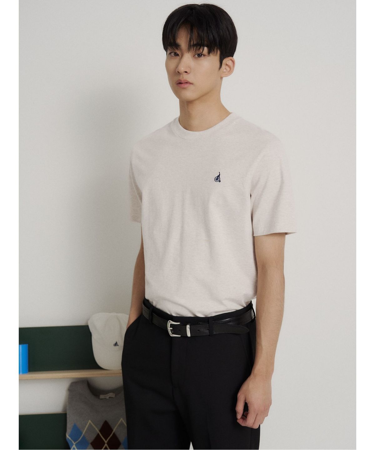 빈폴 멘(BEANPOLE MEN) [Essential] 라운드 반소매 티셔츠  베이지