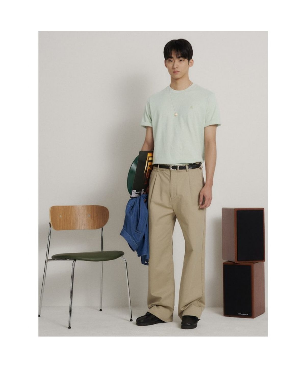 빈폴 멘(BEANPOLE MEN) [Essential] 라운드 반소매 티셔츠  올리브