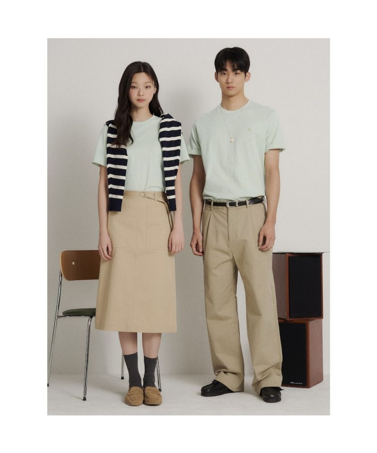 빈폴 멘(BEANPOLE MEN) [Essential] 라운드 반소매 티셔츠  올리브