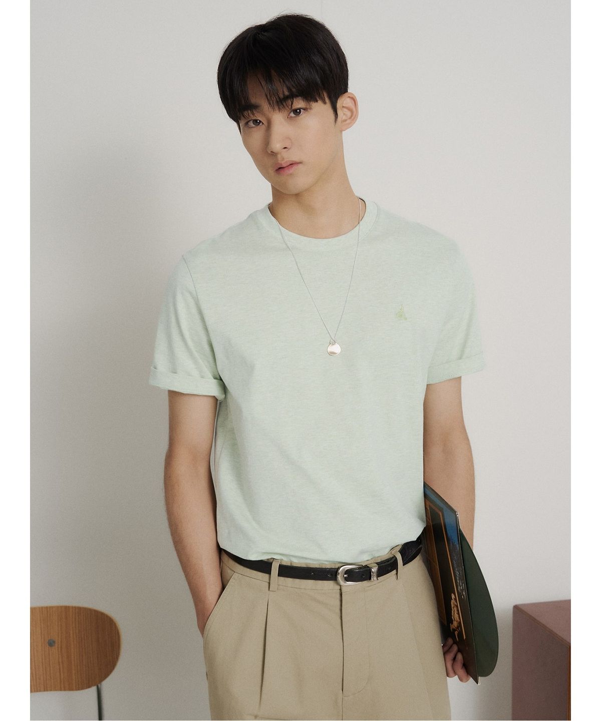 빈폴 멘(BEANPOLE MEN) [Essential] 라운드 반소매 티셔츠  올리브
