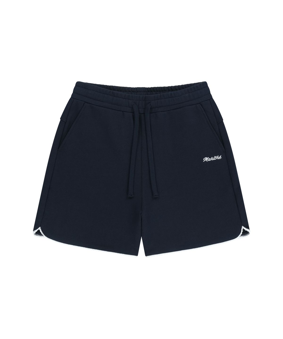 마리떼 프랑소와 저버(MARITHÉ + FRANҪOIS GIRBAUD) W LACE DETAIL SWEAT SHORTS navy