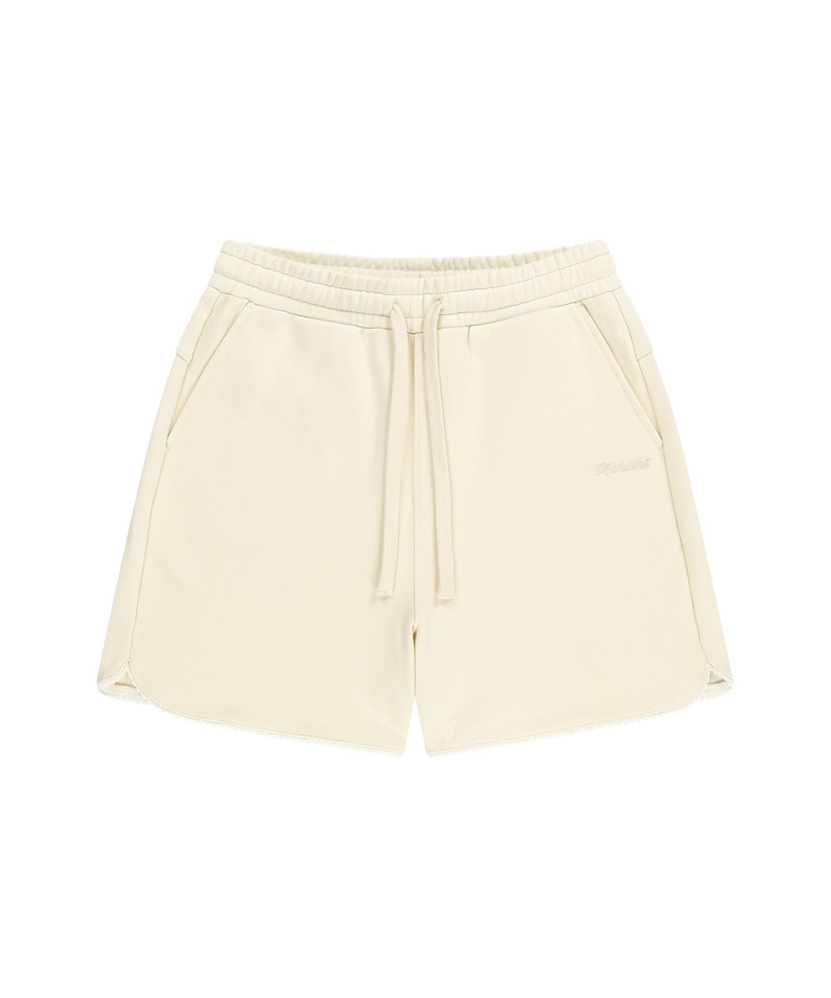 마리떼 프랑소와 저버(MARITHÉ + FRANҪOIS GIRBAUD) W LACE DETAIL SWEAT SHORTS ivory