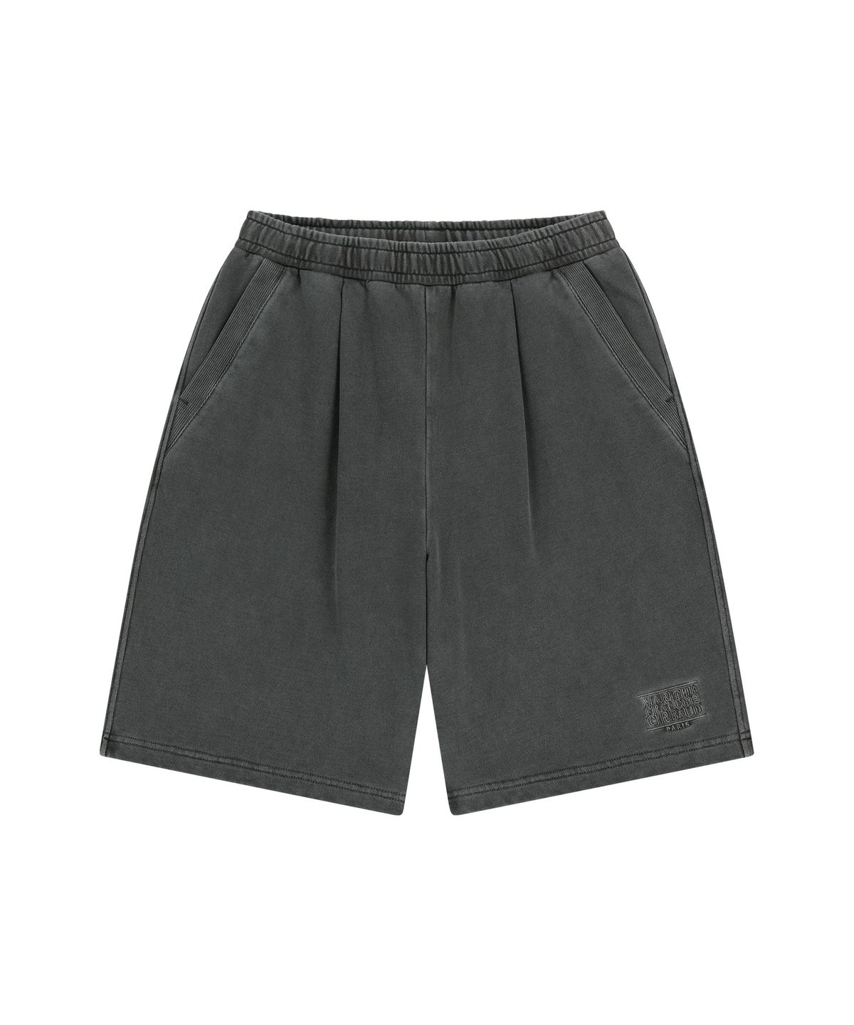 마리떼 프랑소와 저버(MARITHÉ + FRANҪOIS GIRBAUD) OUTLINE CLASSIC LOGO DYEING BERMUDA SWEAT SHORTS charcoal
