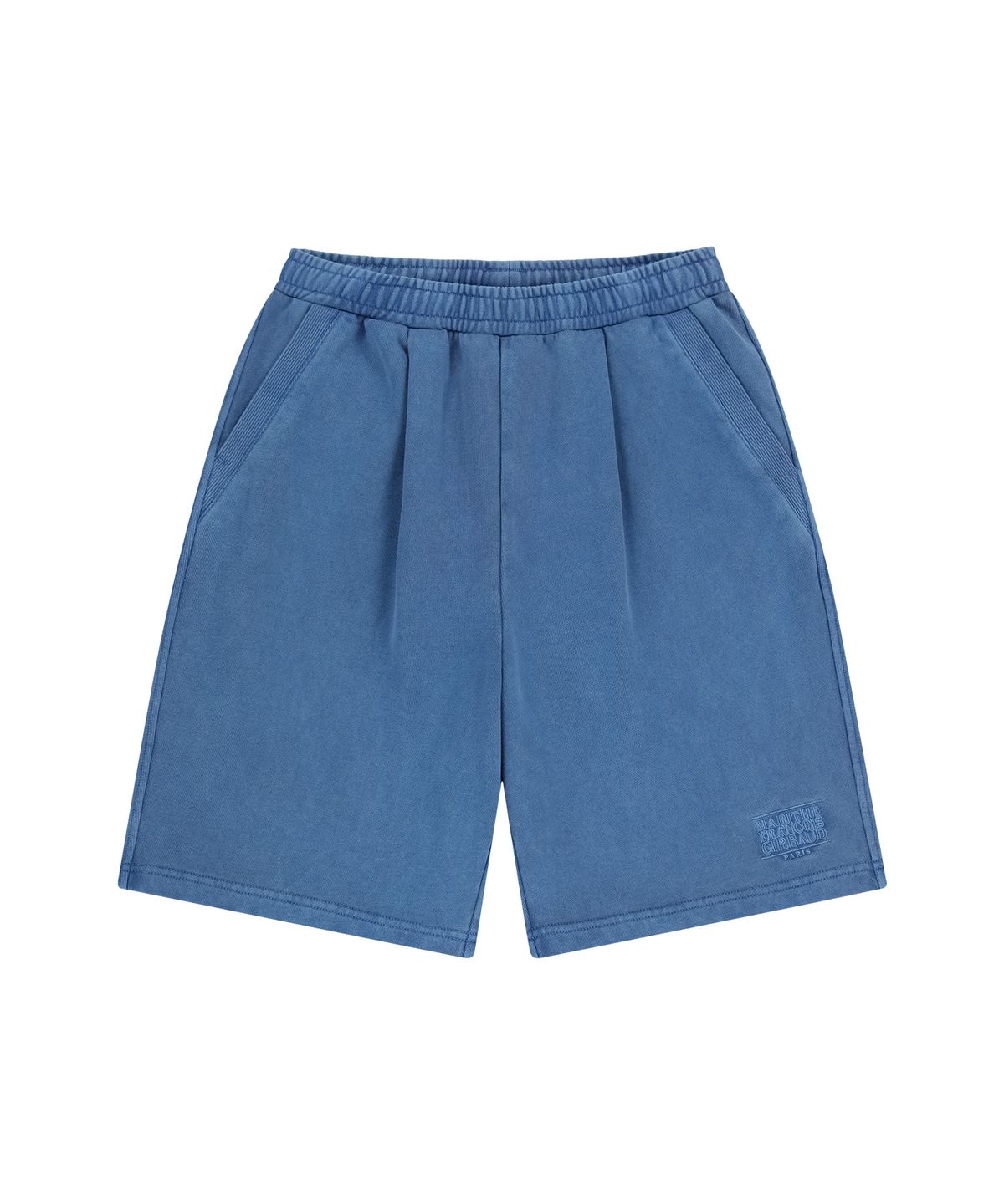 마리떼 프랑소와 저버(MARITHÉ + FRANҪOIS GIRBAUD) OUTLINE CLASSIC LOGO DYEING BERMUDA SWEAT SHORTS blue