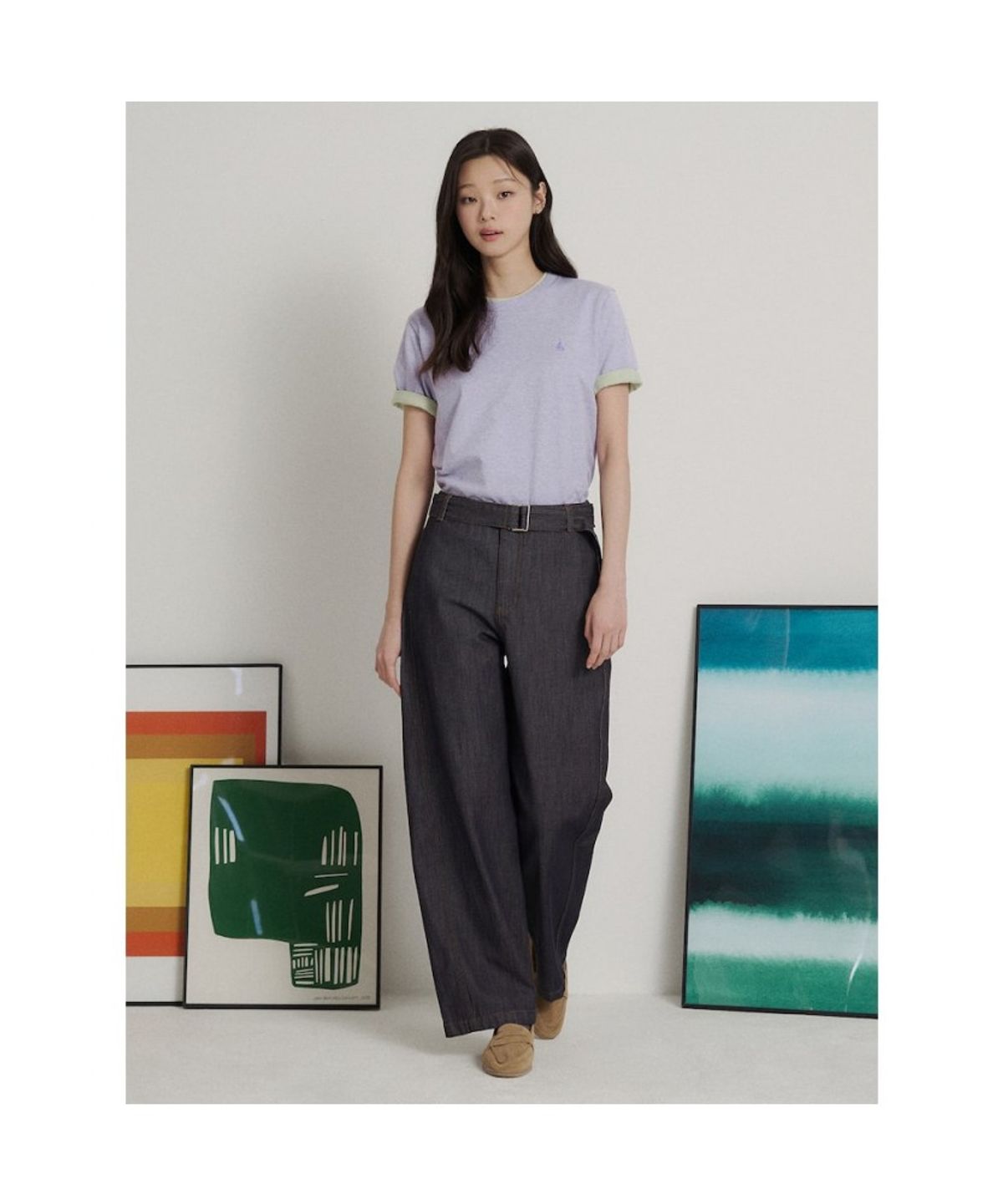 빈폴 멘(BEANPOLE MEN) [Essential] 라운드 반소매 티셔츠  퍼플