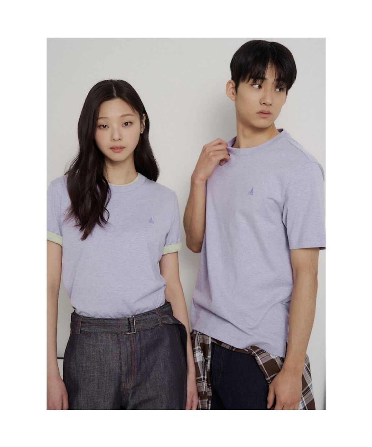 빈폴 멘(BEANPOLE MEN) [Essential] 라운드 반소매 티셔츠  퍼플