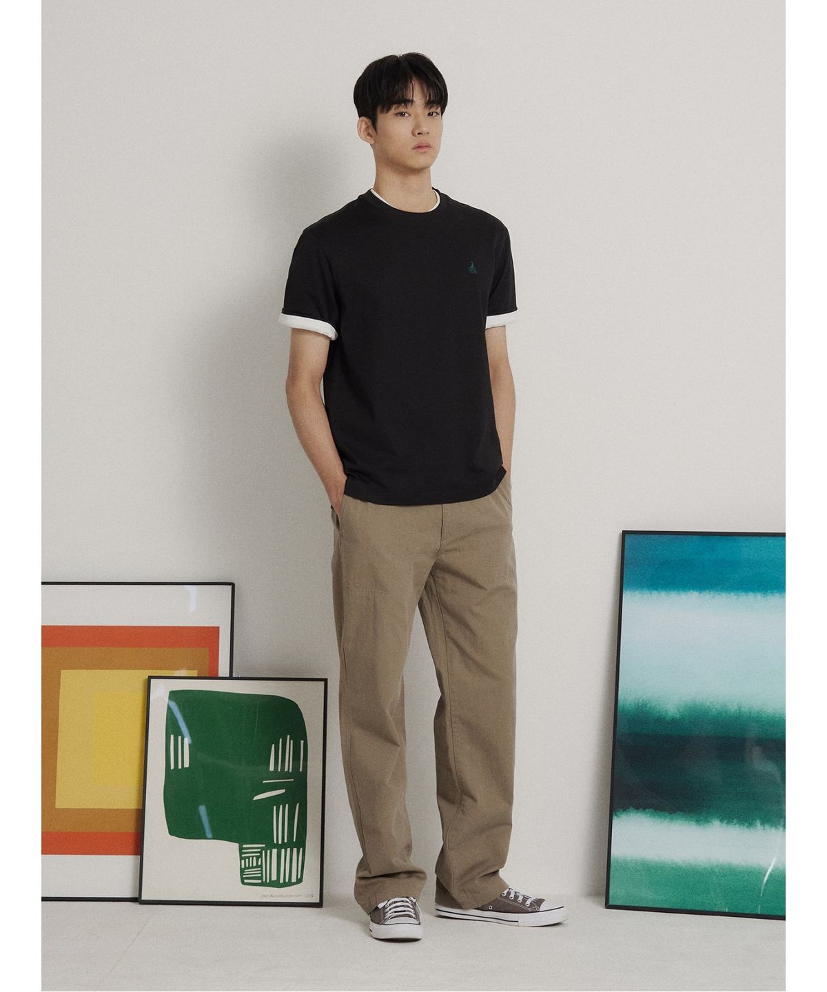 빈폴 멘(BEANPOLE MEN) [Essential] 라운드 반소매 티셔츠  블랙