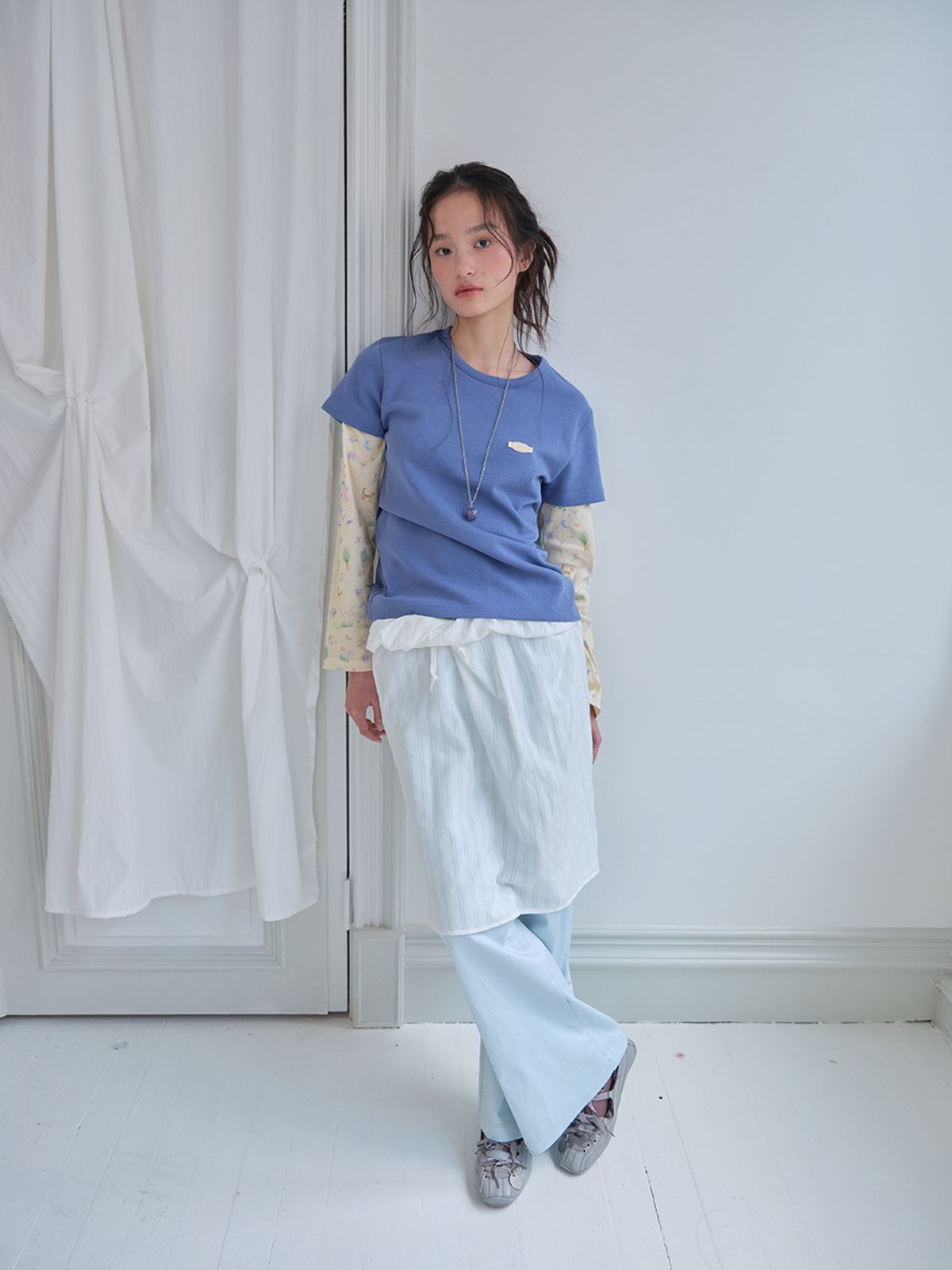 무음(MUWM) 더블 레이어 스커트 Double Layer Skirts (Charcoal)