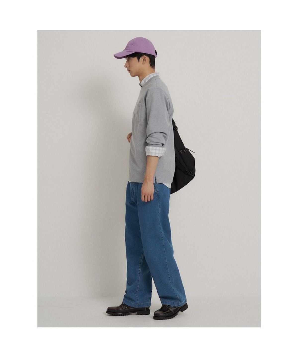 빈폴 멘(BEANPOLE MEN) 멜란지 포켓 로고 티셔츠  그레이