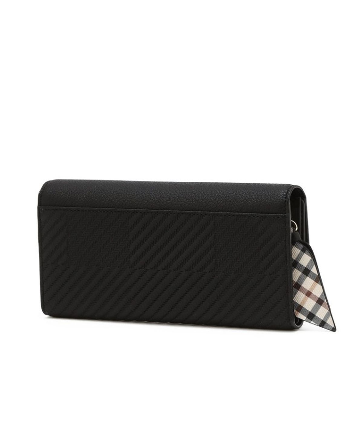 닥스 여성 액세서리(DAKS WOMENS ACCESSORIES) 버킹엄 블랙 로고장식 소가죽 장지갑_DCWA6E221BK