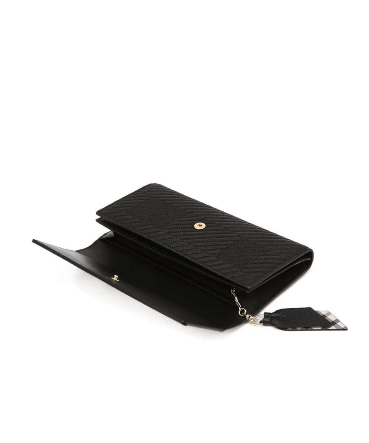 닥스 여성 액세서리(DAKS WOMENS ACCESSORIES) 버킹엄 블랙 로고장식 소가죽 장지갑_DCWA6E221BK