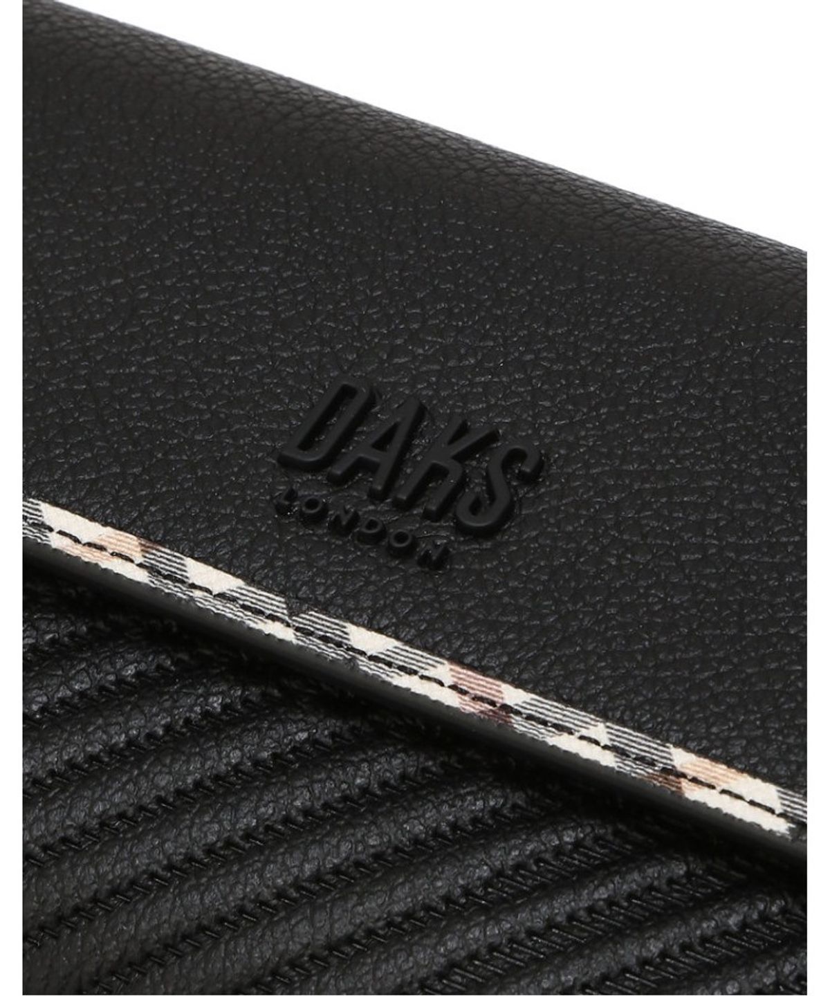 닥스 여성 액세서리(DAKS WOMENS ACCESSORIES) 버킹엄 블랙 로고장식 소가죽 장지갑_DCWA6E221BK