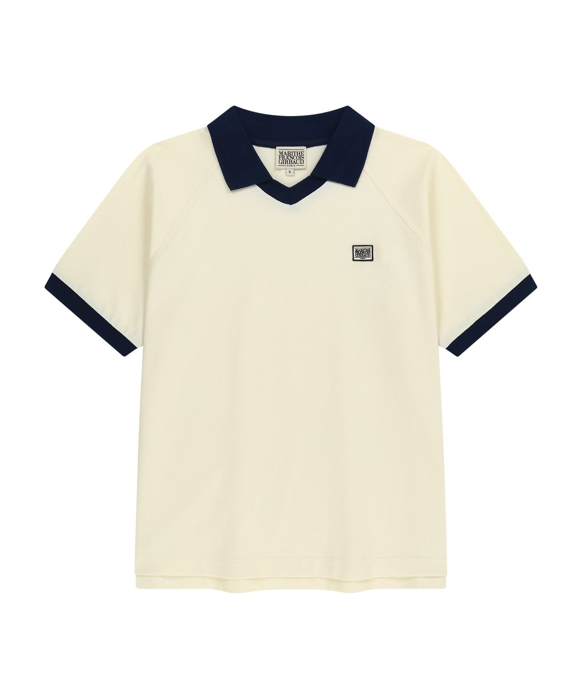 마리떼 프랑소와 저버(MARITHÉ + FRANҪOIS GIRBAUD) SMALL CLASSIC LOGO PK COLLAR POINT TEE ivory