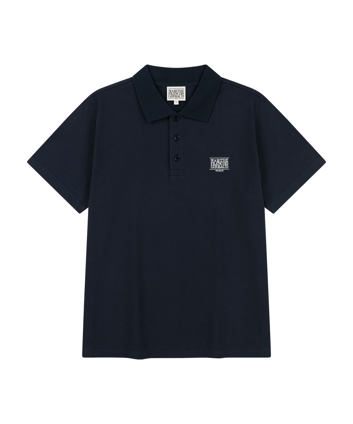 마리떼 프랑소와 저버(MARITHÉ + FRANҪOIS GIRBAUD) SMALL CLASSIC LOGO PK COLLAR TEE navy