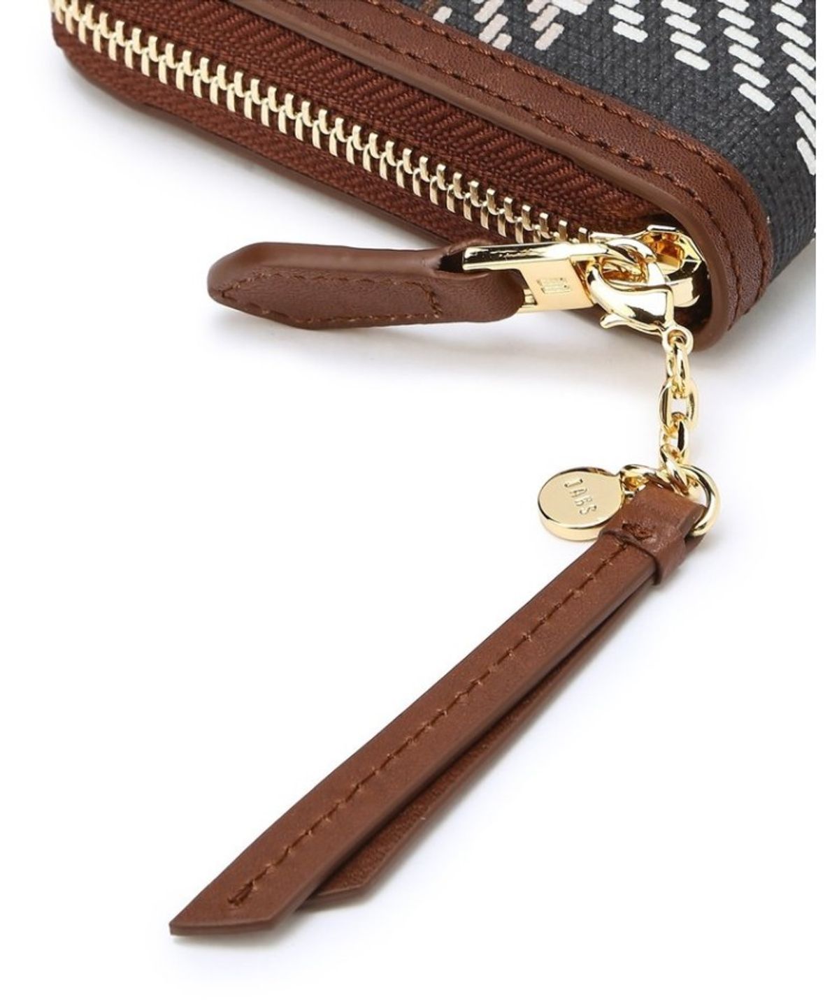 닥스 여성 액세서리(DAKS WOMENS ACCESSORIES) 브라운 타탄체크 가죽배색 지퍼장지갑_DCWA6E210W2