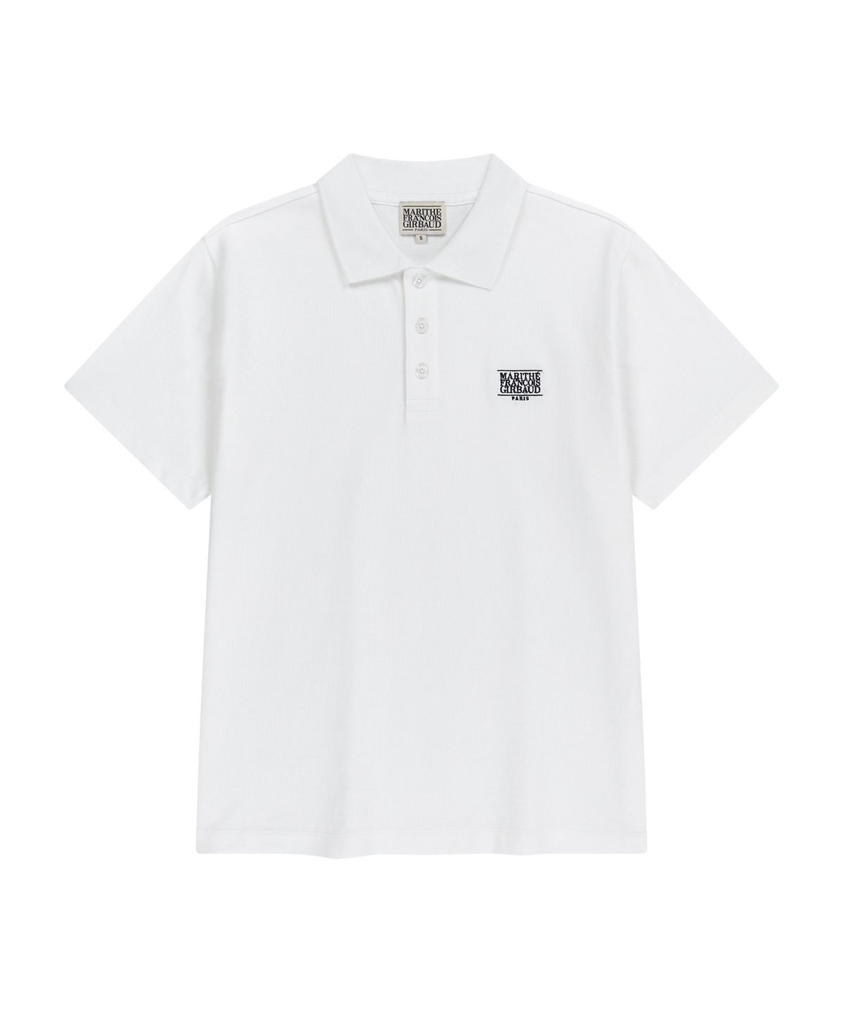 마리떼 프랑소와 저버(MARITHÉ + FRANҪOIS GIRBAUD) SMALL CLASSIC LOGO PK COLLAR TEE white