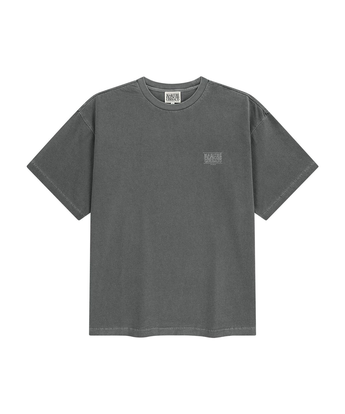 마리떼 프랑소와 저버(MARITHÉ + FRANҪOIS GIRBAUD) OUTLINE CLASSIC LOGO DYEING OVERSIZED TEE charcoal