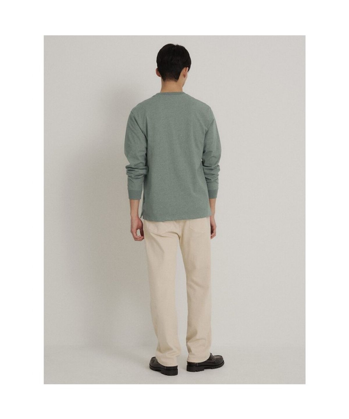 빈폴 멘(BEANPOLE MEN) 기본 긴소매 티셔츠 - 카키