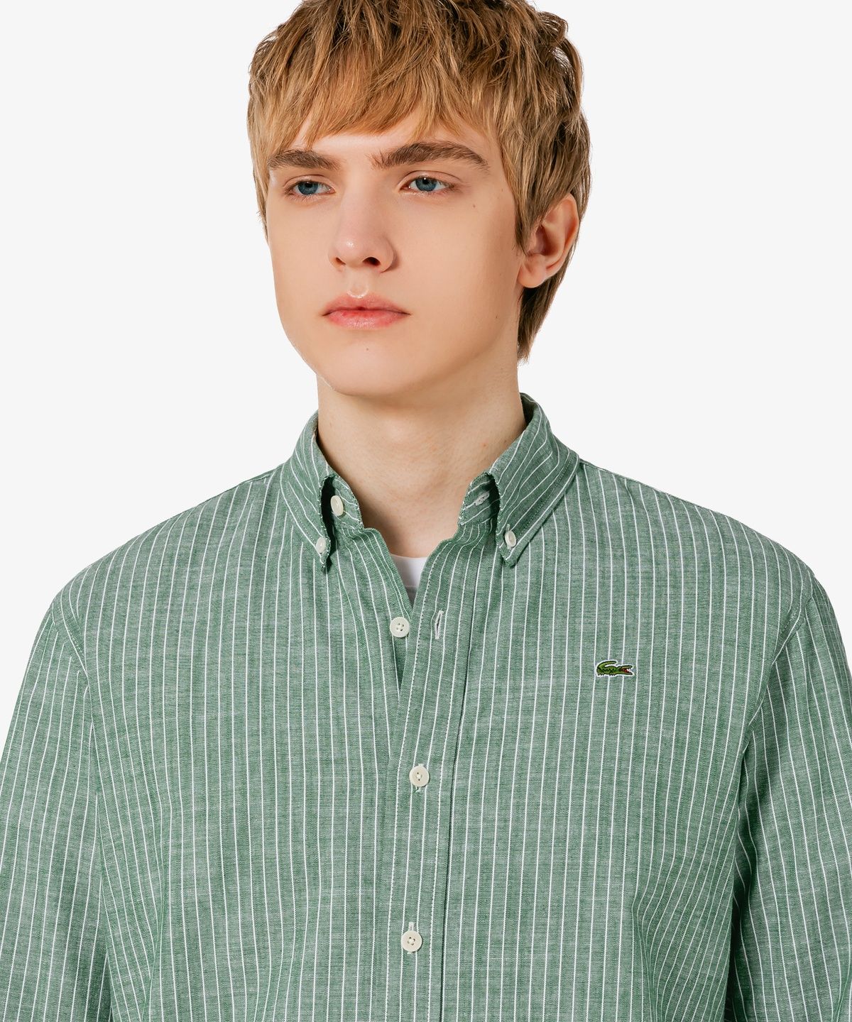 라코스테(LACOSTE) 남성 샴브레이 스트라이프 셔츠 CH357E-56G 132