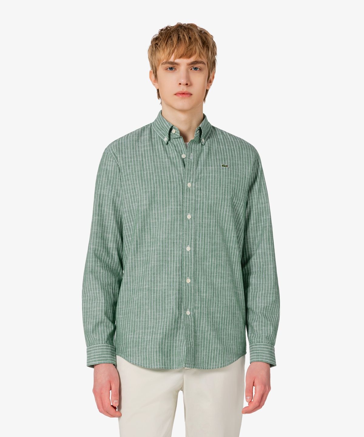 라코스테(LACOSTE) 남성 샴브레이 스트라이프 셔츠 CH357E-56G 132