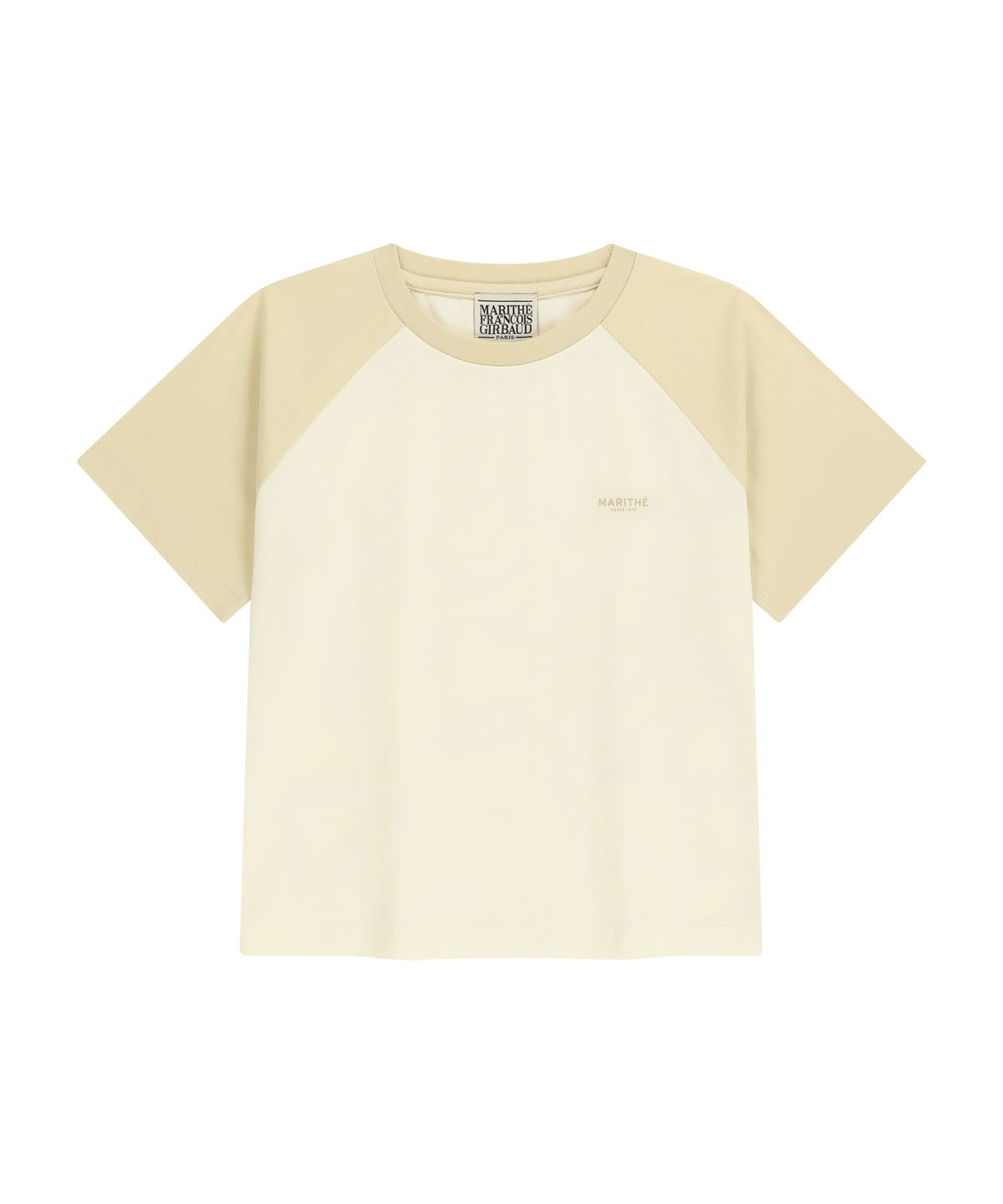 마리떼 프랑소와 저버(MARITHÉ + FRANҪOIS GIRBAUD) W SMALL REGULAR LOGO RAGLAN CROP TEE butter