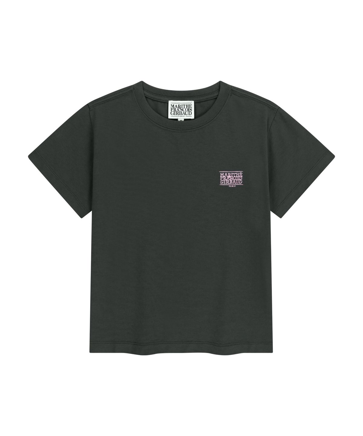 마리떼 프랑소와 저버(MARITHÉ + FRANҪOIS GIRBAUD) W ANTIQUE CLASSIC LOGO SLIM CROP TEE charcoal
