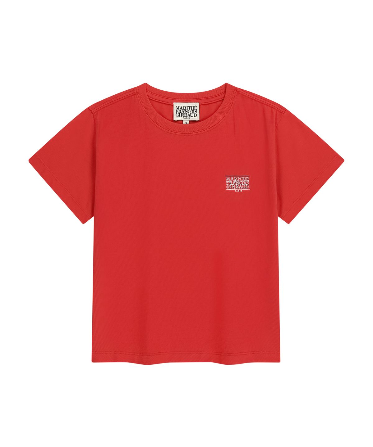 마리떼 프랑소와 저버(MARITHÉ + FRANҪOIS GIRBAUD) W ANTIQUE CLASSIC LOGO SLIM CROP TEE red