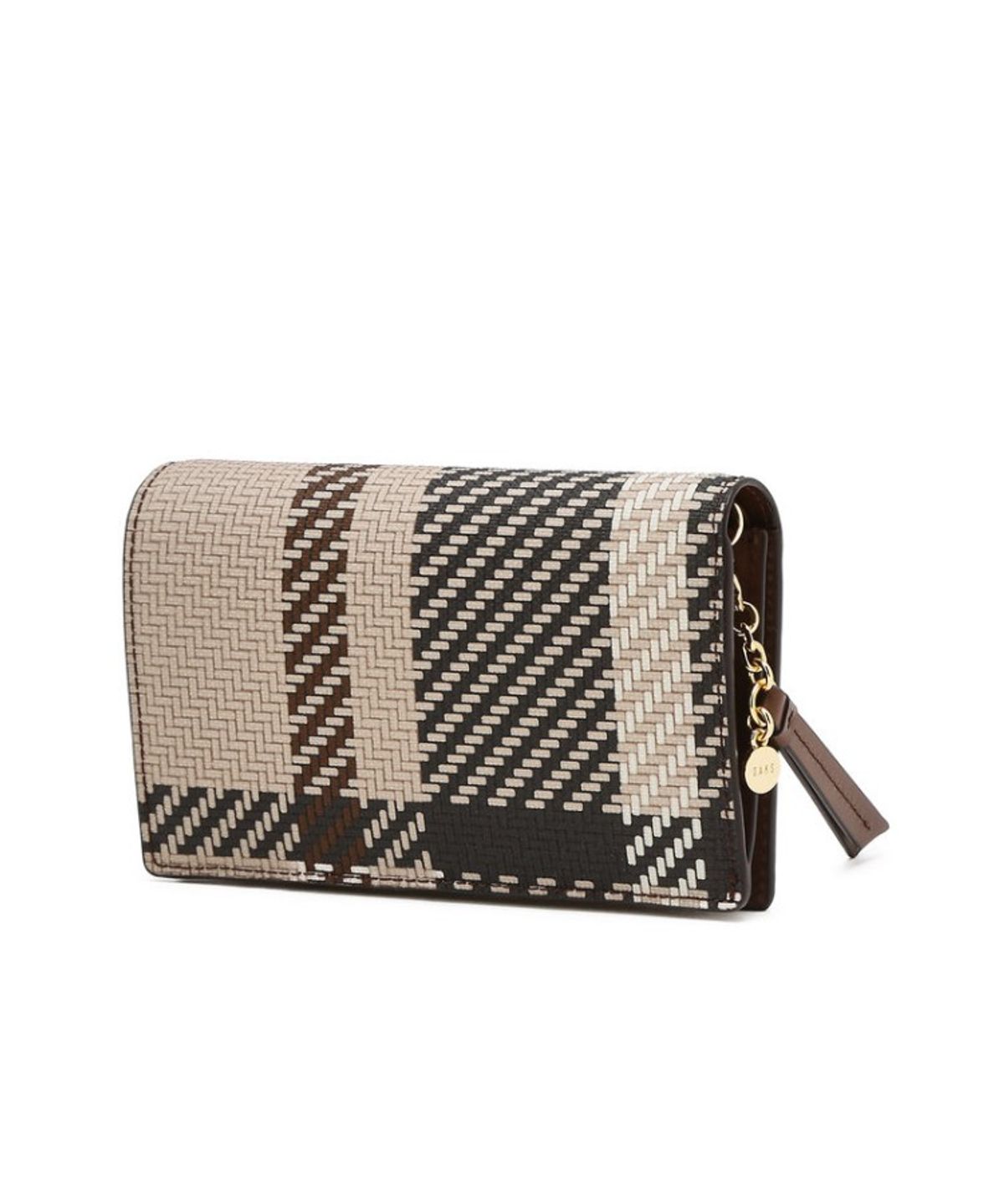 닥스 여성 액세서리(DAKS WOMENS ACCESSORIES) 브라운 타탄체크 가죽 반지갑_DCWA6E203W2