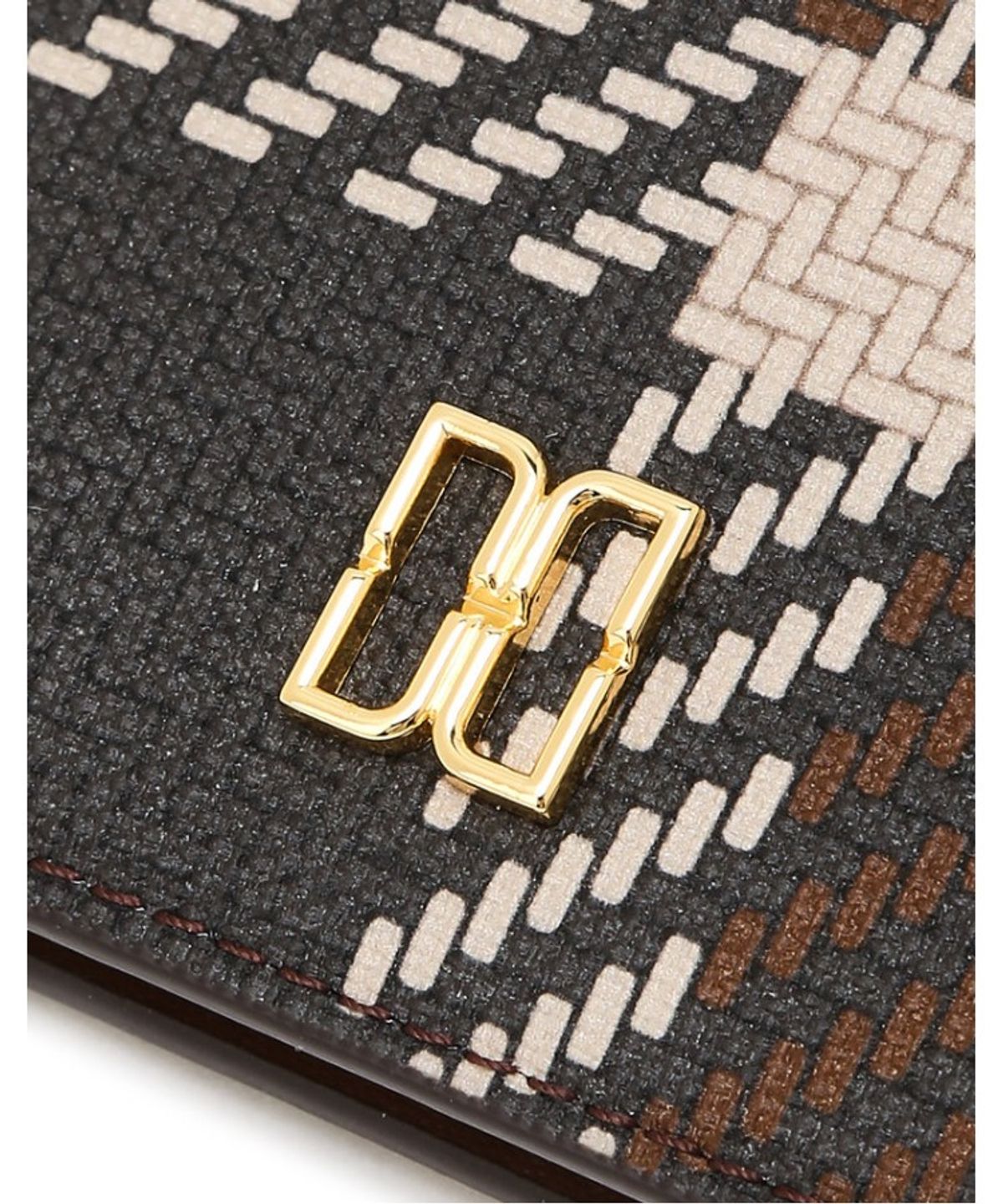 닥스 여성 액세서리(DAKS WOMENS ACCESSORIES) 브라운 타탄체크 가죽 반지갑_DCWA6E203W2