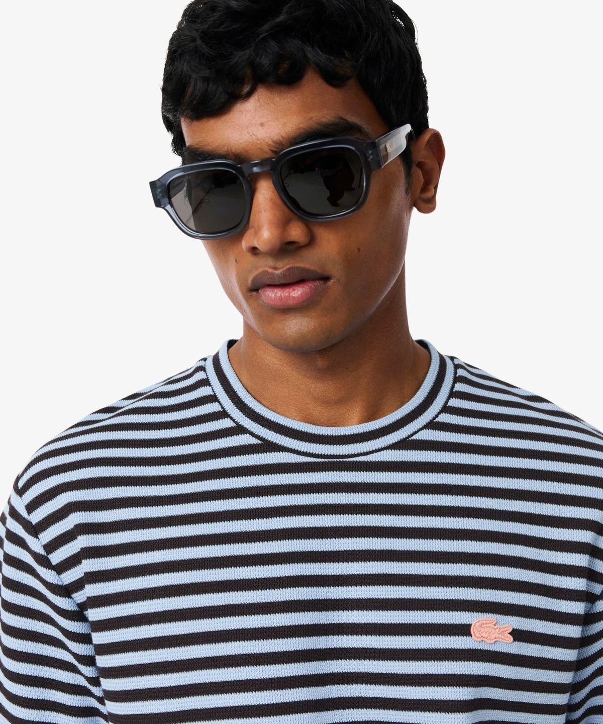 라코스테(LACOSTE) 남성 컬러크록 크레이프 스트라이프 반팔 티셔츠 TH2193-56G 4I3