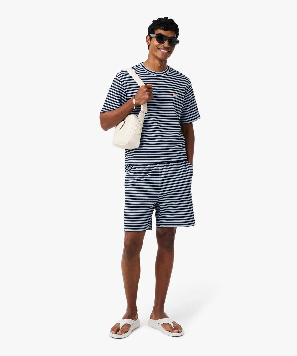 라코스테(LACOSTE) 남성 컬러크록 크레이프 스트라이프 반팔 티셔츠 TH2193-56G 4I3