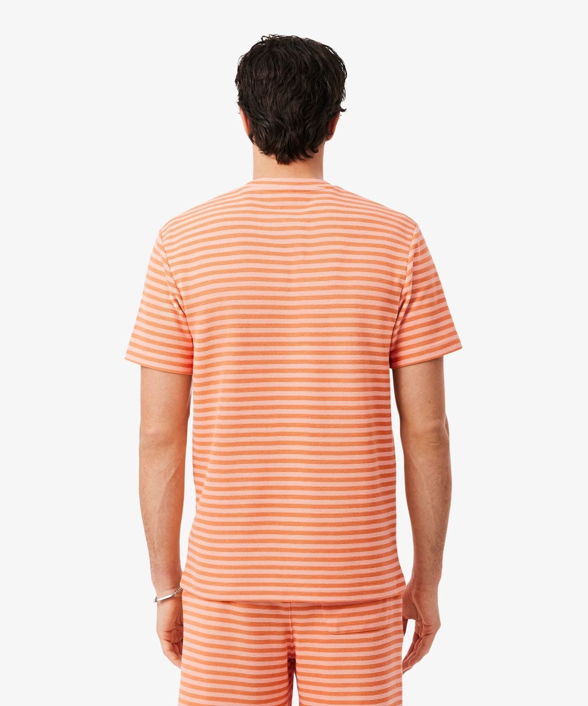 라코스테(LACOSTE) 남성 컬러크록 크레이프 스트라이프 반팔 티셔츠 TH2193-56G 4HI