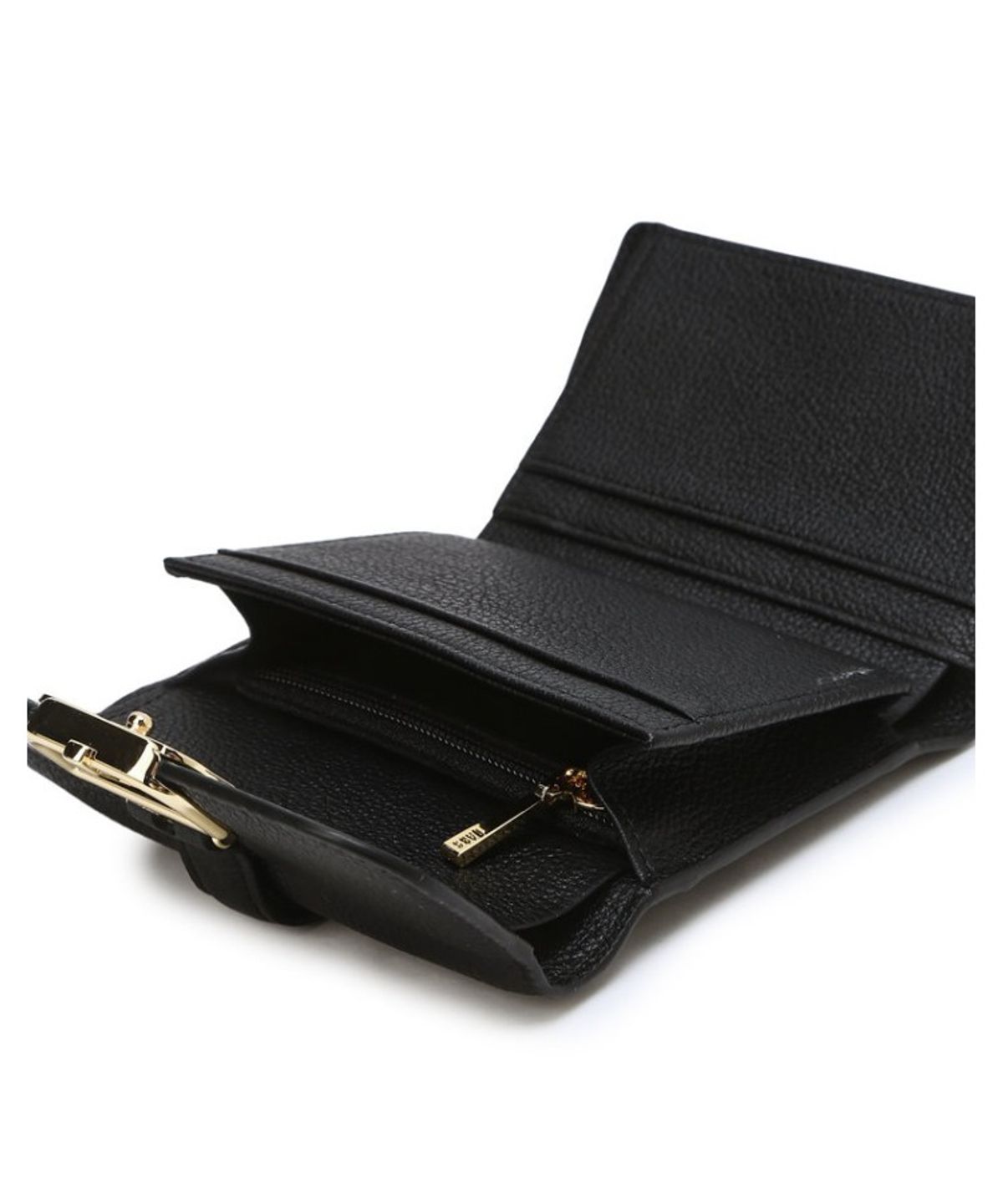 닥스 여성 액세서리(DAKS WOMENS ACCESSORIES) 버크백 샬롯 블랙 D장식 소가죽 반지갑_DCWA6E541BK