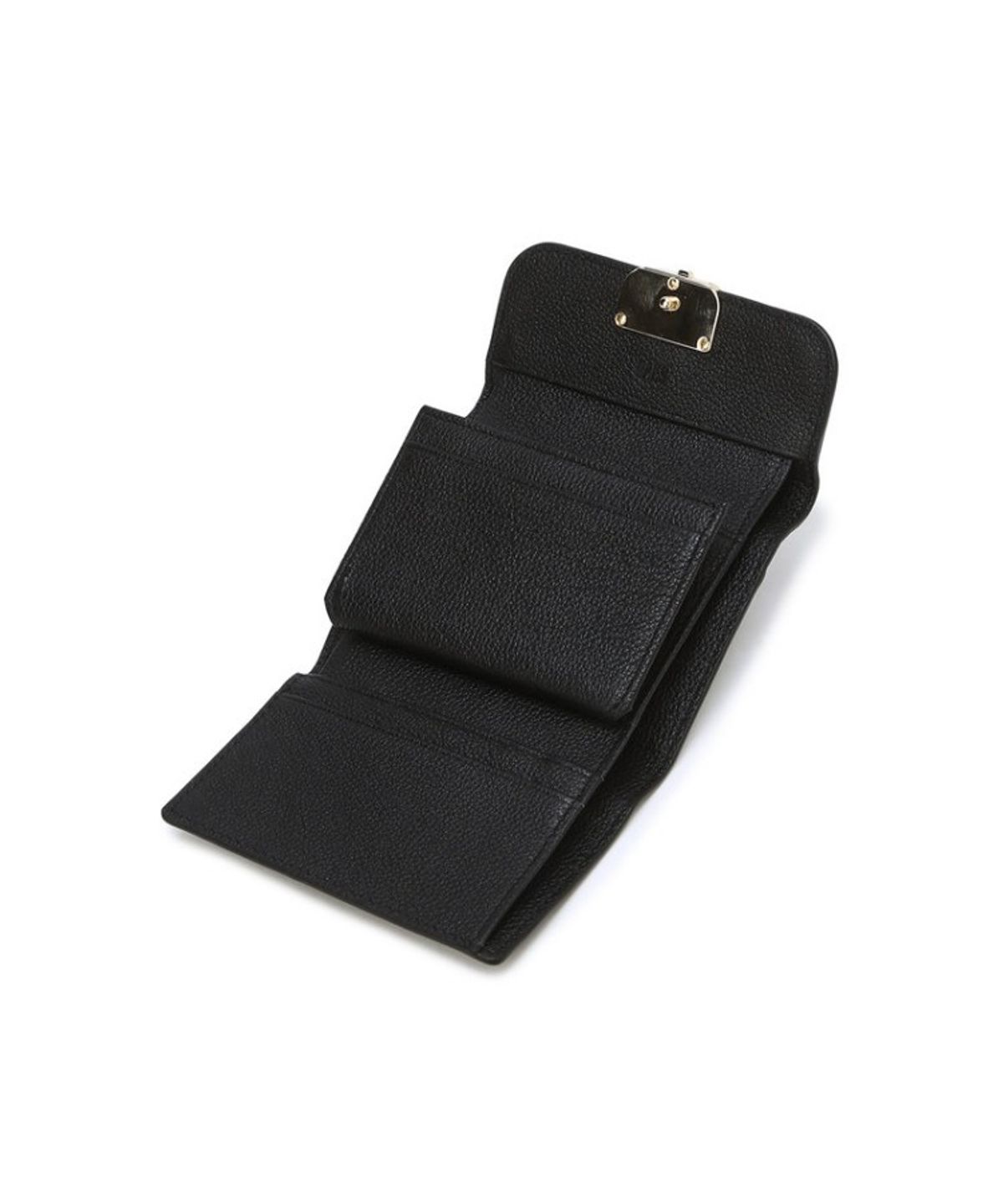 닥스 여성 액세서리(DAKS WOMENS ACCESSORIES) 버크백 샬롯 블랙 D장식 소가죽 반지갑_DCWA6E541BK