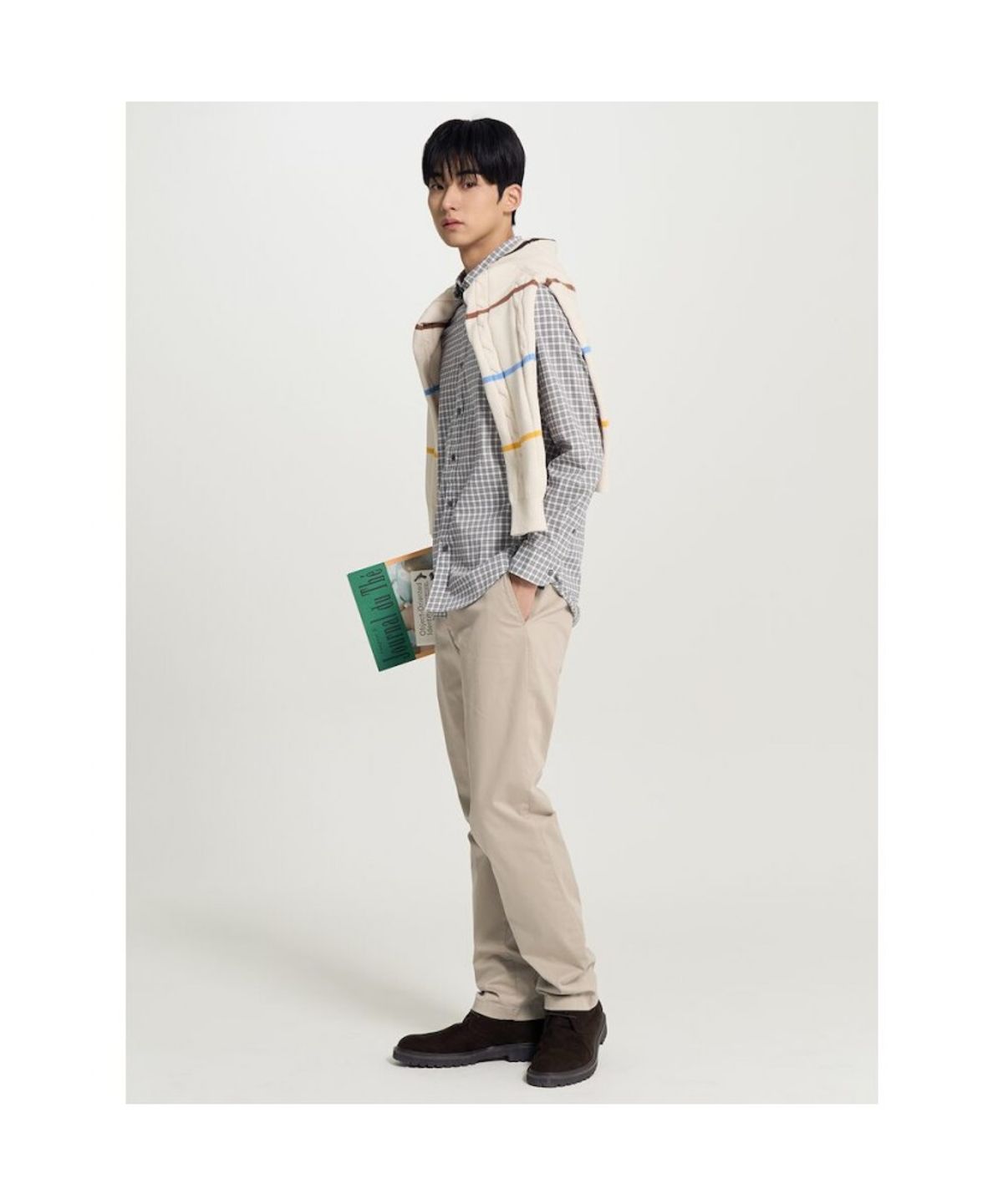 빈폴 멘(BEANPOLE MEN) 변형 깅엄 체크 셔츠  블랙