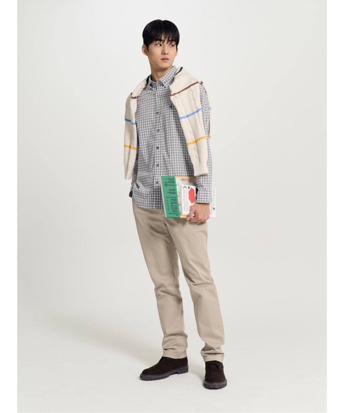 빈폴 멘(BEANPOLE MEN) 변형 깅엄 체크 셔츠  블랙