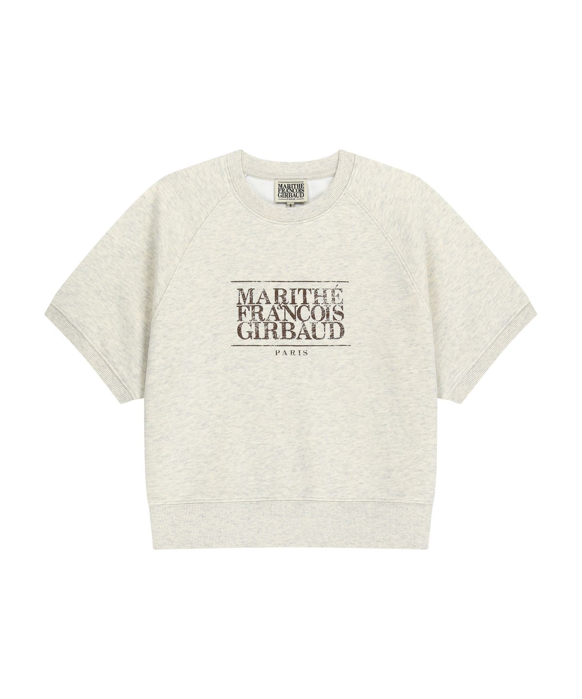 마리떼 프랑소와 저버(MARITHÉ + FRANҪOIS GIRBAUD) W VINTAGE CLASSIC LOGO HALF SWEATSHIRT oatmeal