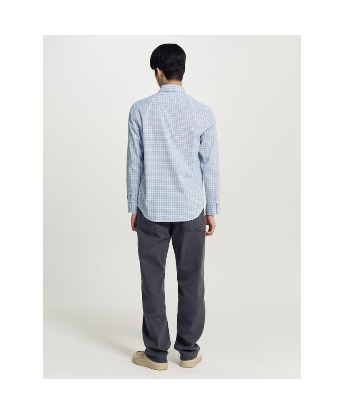 빈폴 멘(BEANPOLE MEN) 변형 깅엄 체크 셔츠  스카이 블루