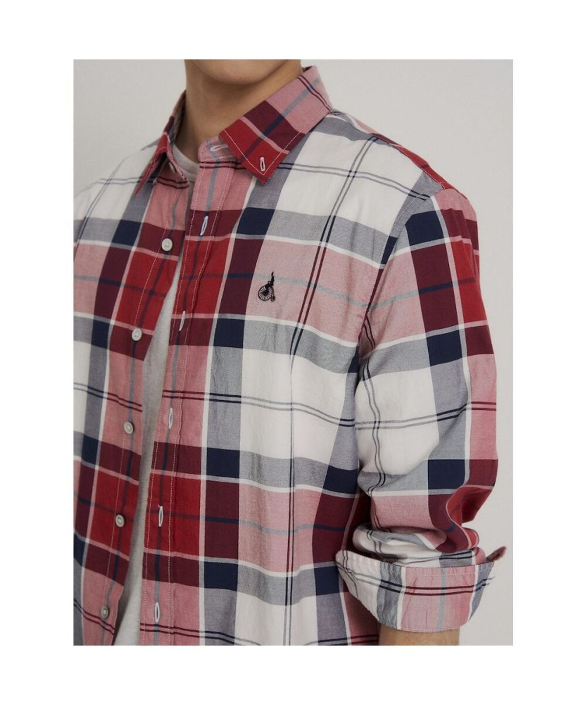 빈폴 멘(BEANPOLE MEN) 캐주얼 멀티 체크 셔츠  레드