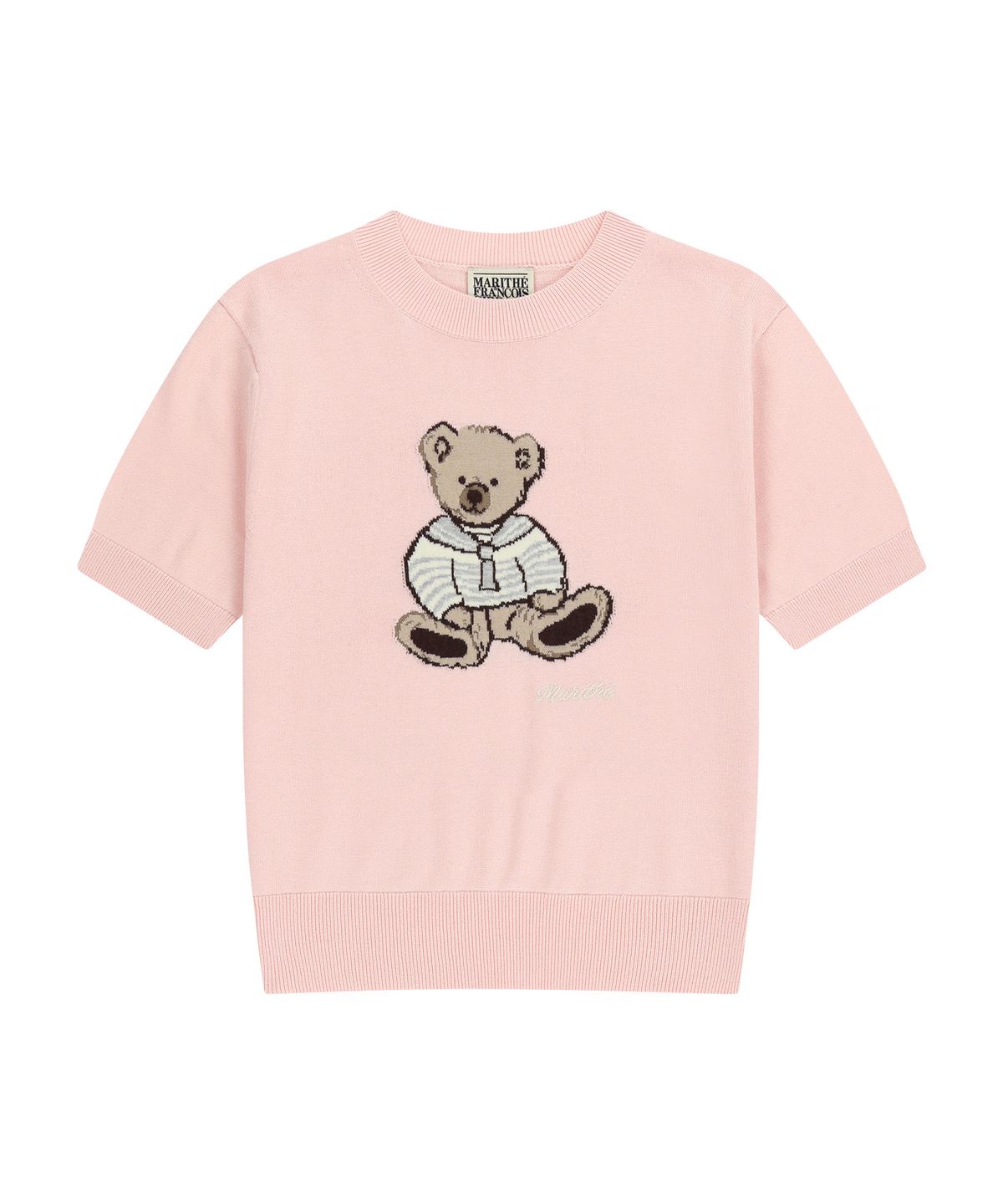 마리떼 프랑소와 저버(MARITHÉ + FRANҪOIS GIRBAUD) W DOODLE BEAR HALF KNIT PULLOVER light pink