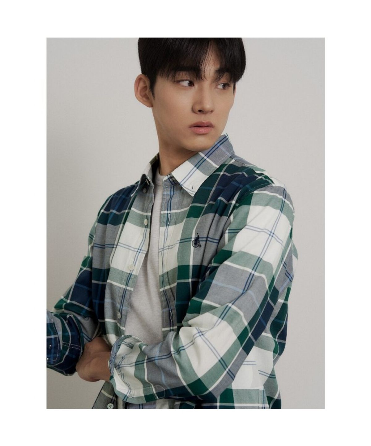 빈폴 멘(BEANPOLE MEN) 캐주얼 멀티 체크 셔츠  그린