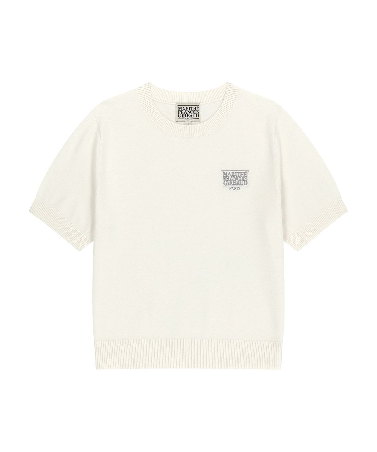 마리떼 프랑소와 저버(MARITHÉ + FRANҪOIS GIRBAUD) W SMALL CLASSIC LOGO HALF KNIT PULLOVER ivory