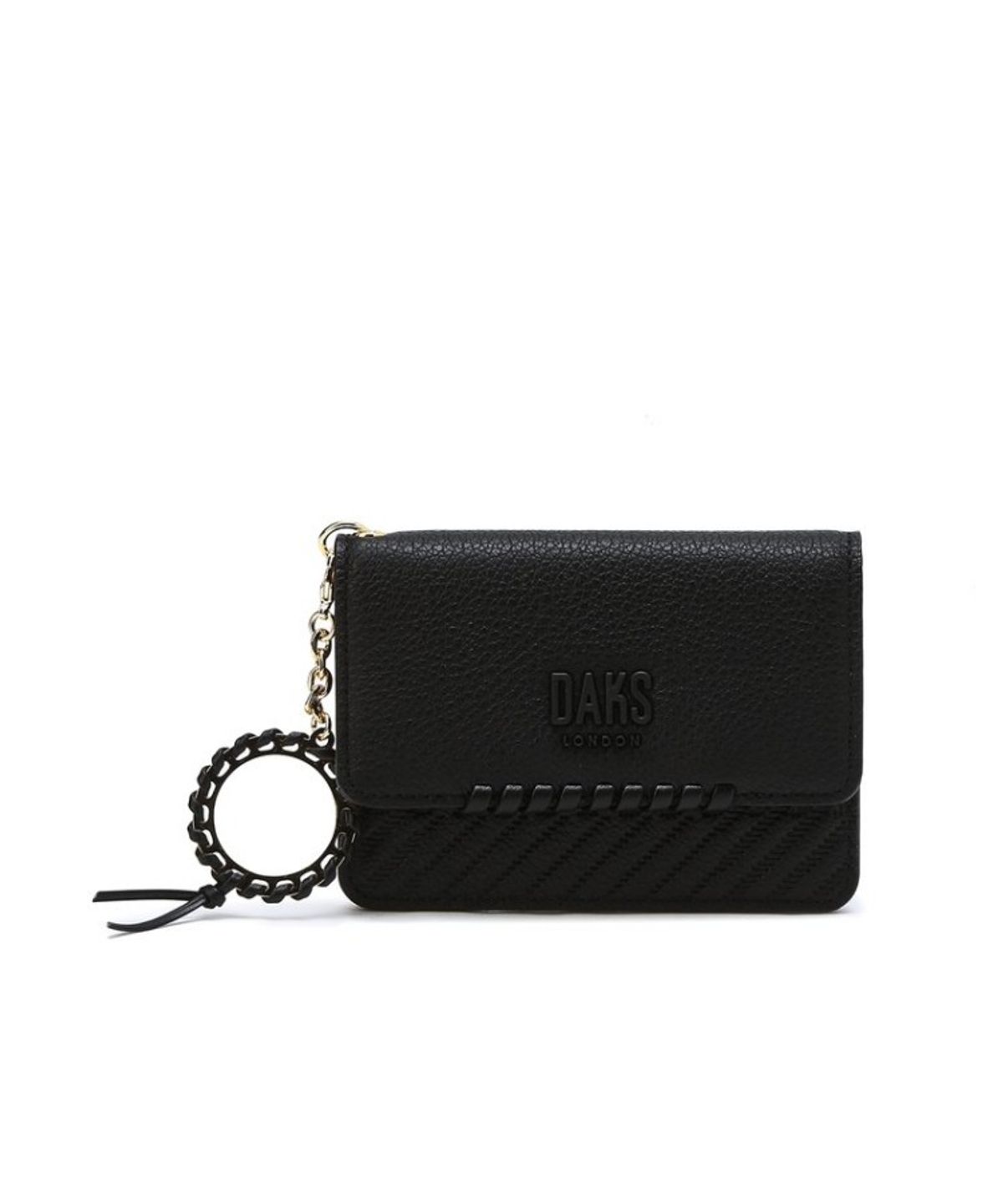 닥스 여성 액세서리(DAKS WOMENS ACCESSORIES) 블랙 로고배색 소가죽 카드지갑_DCHO5F172BK