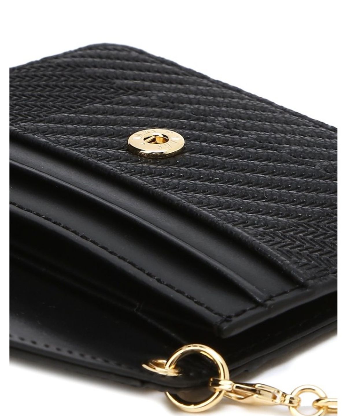 닥스 여성 액세서리(DAKS WOMENS ACCESSORIES) 블랙 로고배색 소가죽 카드지갑_DCHO5F172BK