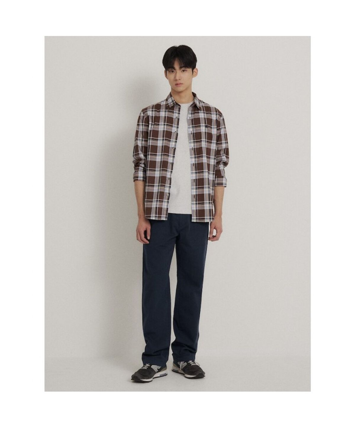 빈폴 멘(BEANPOLE MEN) 미디엄 멀티 체크 셔츠  브라운