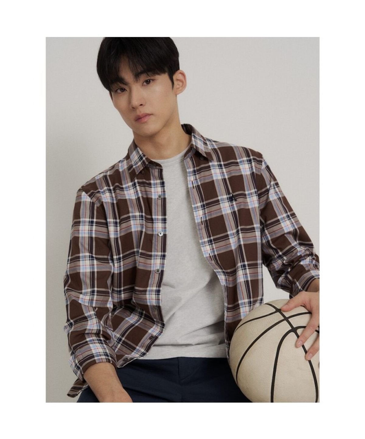 빈폴 멘(BEANPOLE MEN) 미디엄 멀티 체크 셔츠  브라운