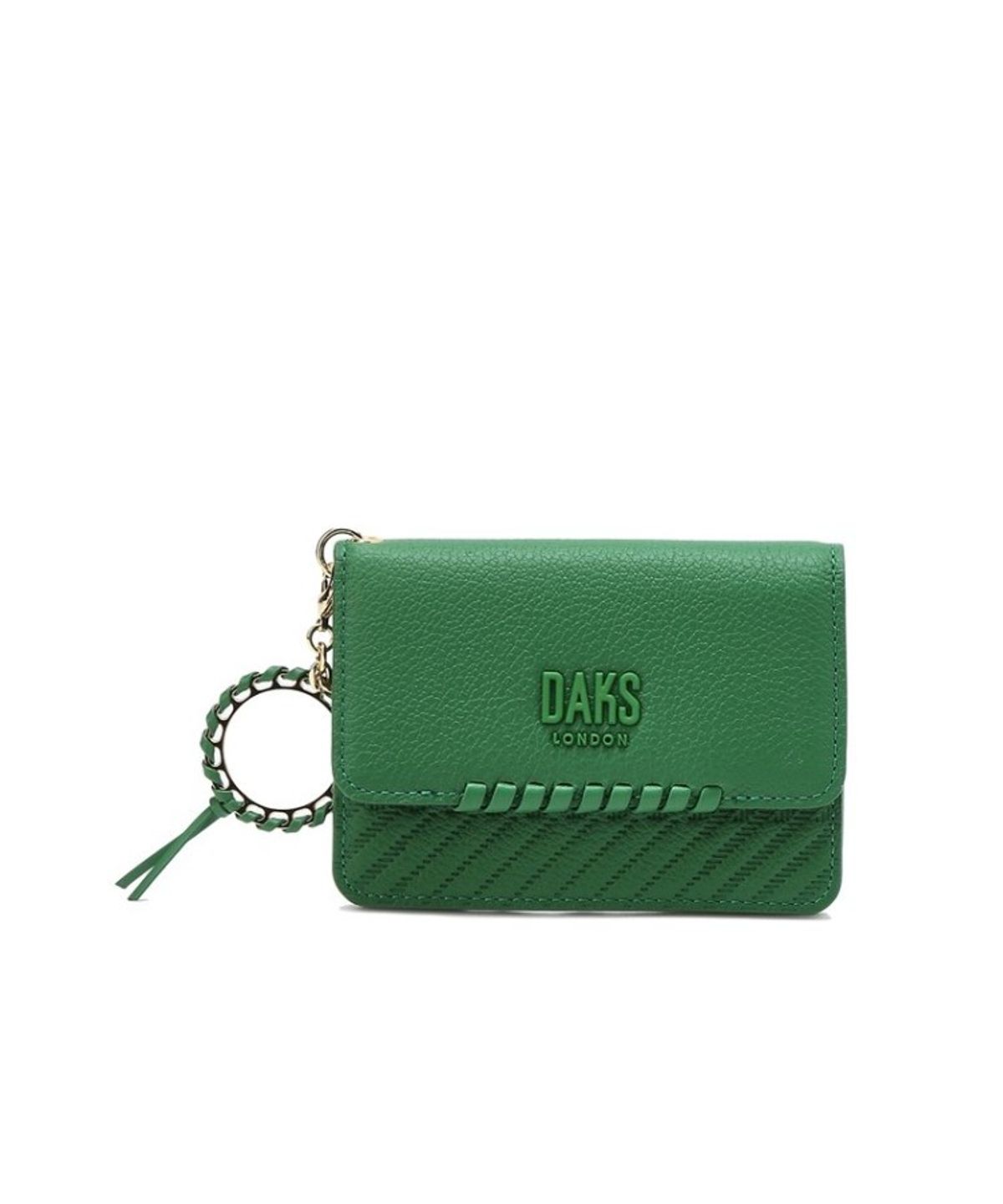 닥스 여성 액세서리(DAKS WOMENS ACCESSORIES) 그린 로고배색 소가죽 카드지갑_DCHO5F162E2